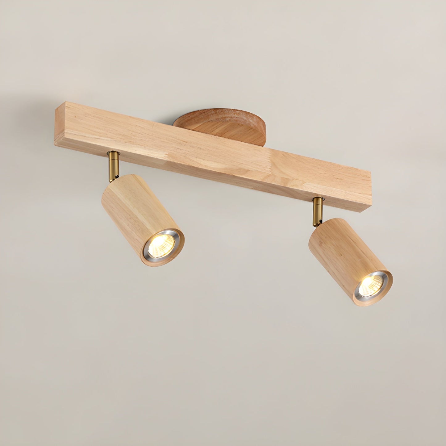 Natural Wood Beam | LED Track Lighting with Dimmable Feature | Stylish Illumination for Home Decor 18