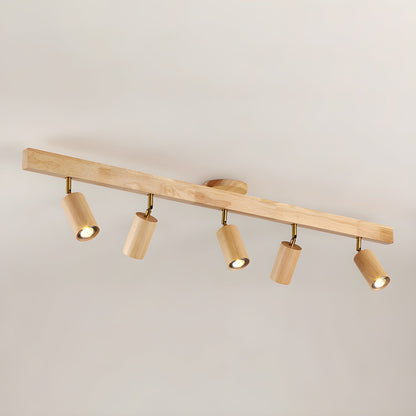 Natural Wood Beam | LED Track Lighting with Dimmable Feature | Stylish Illumination for Home Decor 6