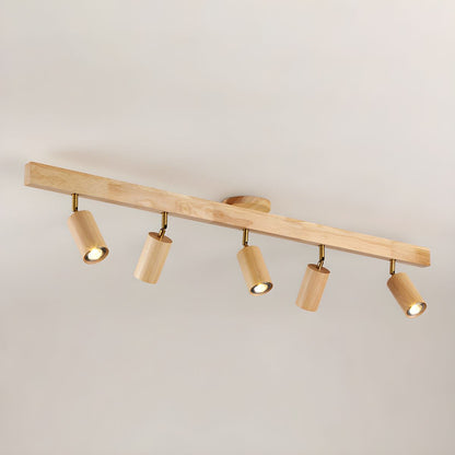 Natural Wood Beam | LED Track Lighting with Dimmable Feature | Stylish Illumination for Home Decor 7
