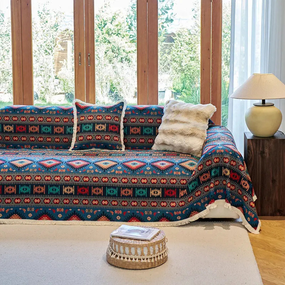 Nomad Dream | Boho Couch Cover with Soft Chenille & Vibrant Pattern | Stylish Protection for Pet-Friendly Homes 2