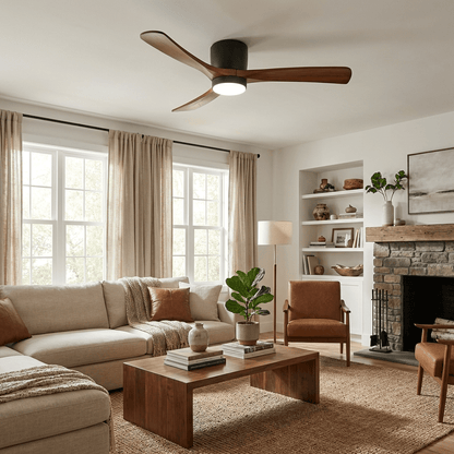 Nordic Collection | Flush Mount Ceiling Fan Light with Adjustable Brightness | Elegant Design for Modern Home Ambiance 2