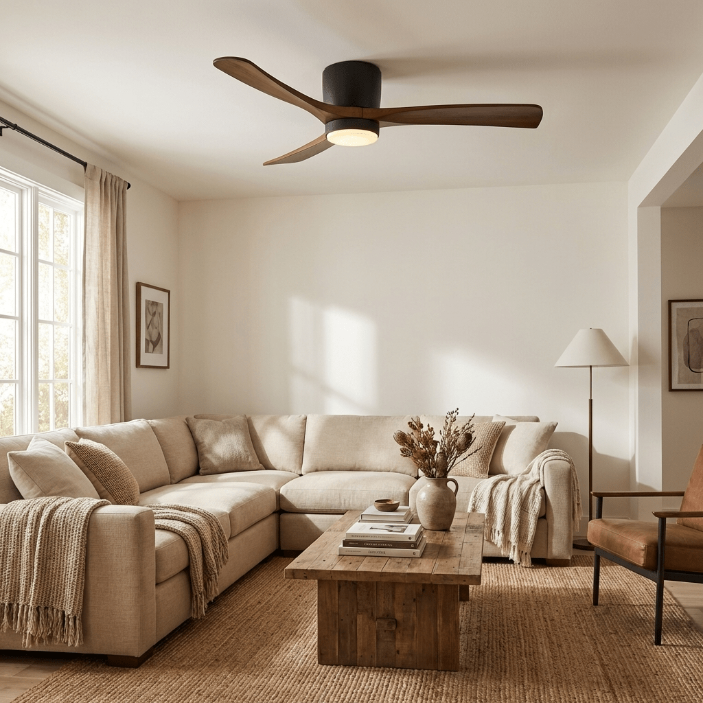Nordic Collection | Flush Mount Ceiling Fan Light with Adjustable Brightness | Elegant Design for Modern Home Ambiance 4