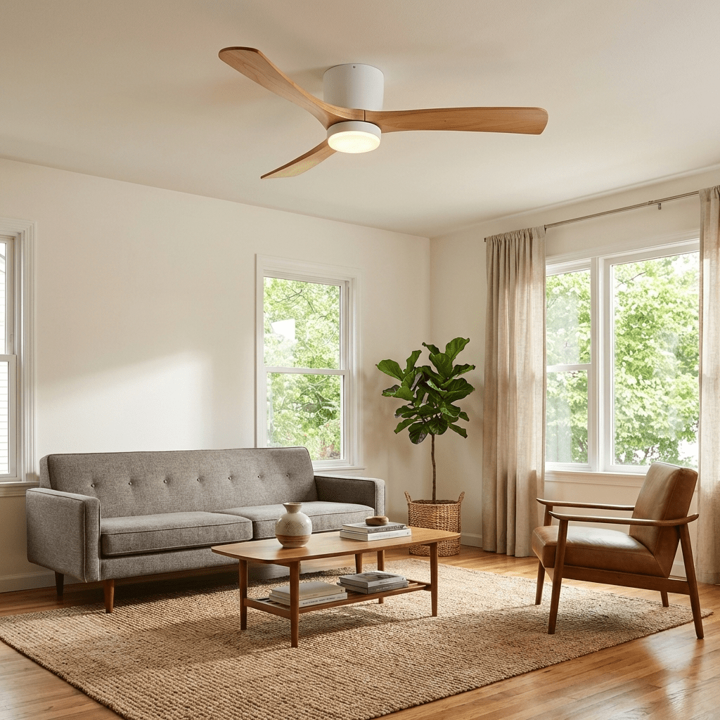 Nordic Collection | Flush Mount Ceiling Fan Light with Adjustable Brightness | Elegant Design for Modern Home Ambiance 5