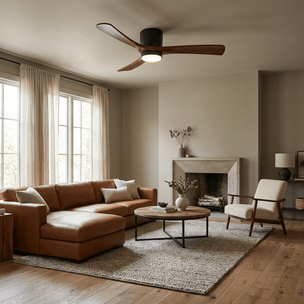 Nordic Collection | Flush Mount Ceiling Fan Light with Adjustable Brightness | Elegant Design for Modern Home Ambiance 6