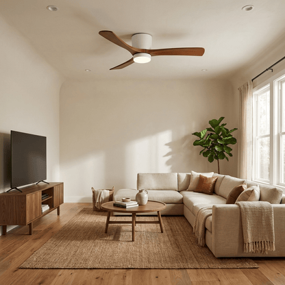 Nordic Collection | Flush Mount Ceiling Fan Light with Adjustable Brightness | Elegant Design for Modern Home Ambiance 7