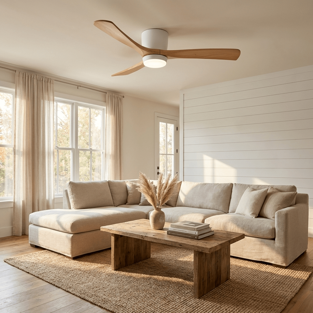 Nordic Collection | Flush Mount Ceiling Fan Light with Adjustable Brightness | Elegant Design for Modern Home Ambiance 8