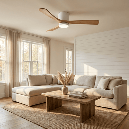 Nordic Collection | Flush Mount Ceiling Fan Light with Adjustable Brightness | Elegant Design for Modern Home Ambiance 8