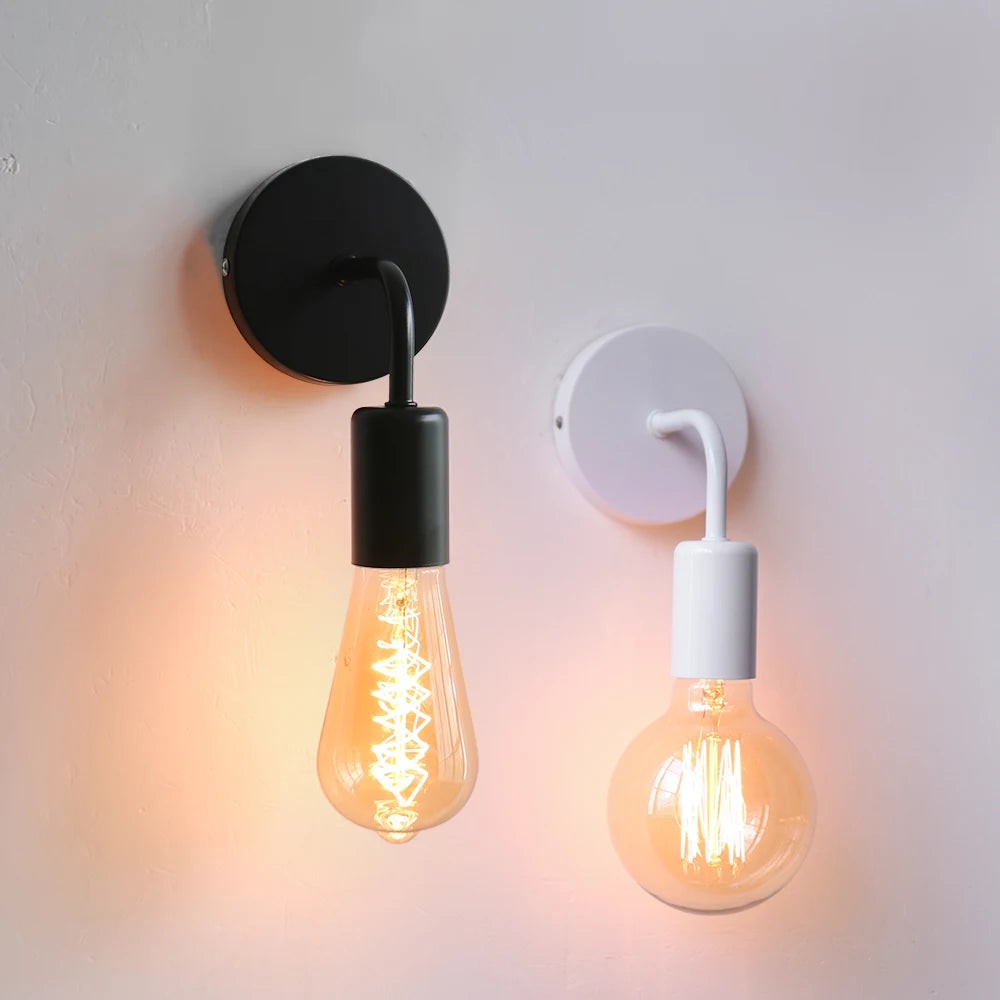 Nordic Modern Wall Sconce Lighting | Iron Black Design with E27 Socket | Elegant Indoor Wall Lamp for Versatile Spaces 0