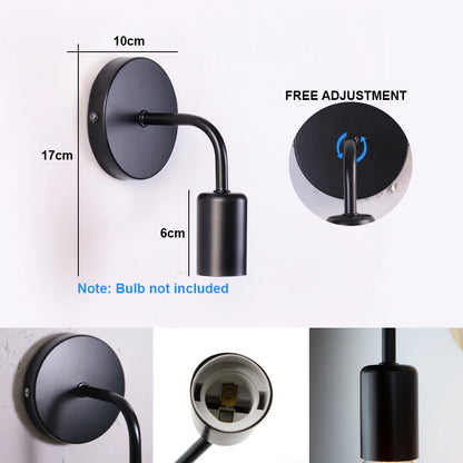 Nordic Modern Wall Sconce Lighting | Iron Black Design with E27 Socket | Elegant Indoor Wall Lamp for Versatile Spaces 1