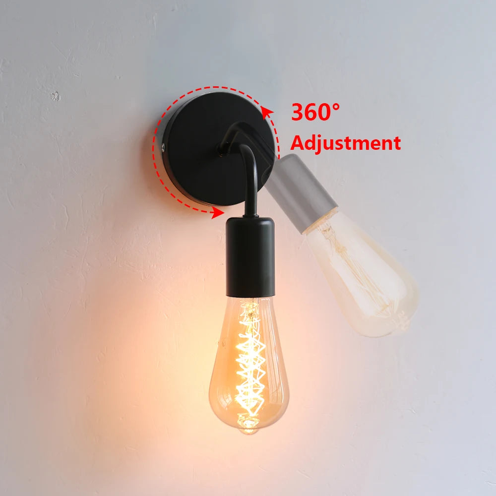 Nordic Modern Wall Sconce Lighting | Iron Black Design with E27 Socket | Elegant Indoor Wall Lamp for Versatile Spaces 2