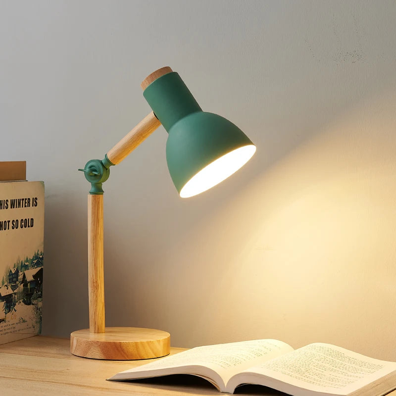 Nordic Wooden Desk Lamp | Adjustable Table Light with Soft Glow | Ideal Bedside Lamp for Study and Relaxation 1