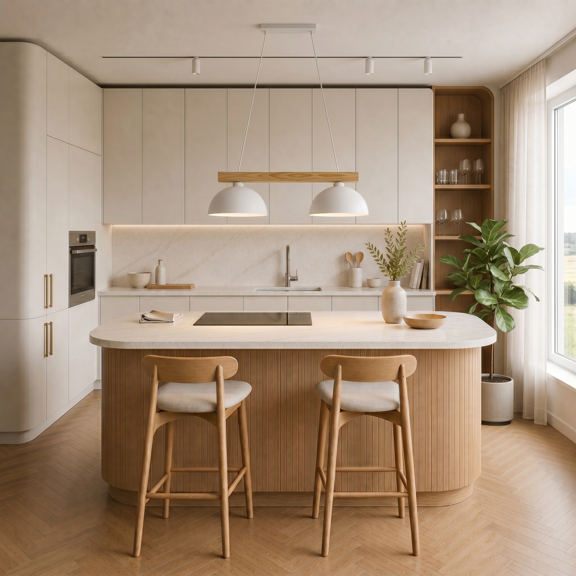 OSLO | Scandinavian Pendant Light with Natural Wood Accent | Adjustable Height for Focused Downward Illumination 0