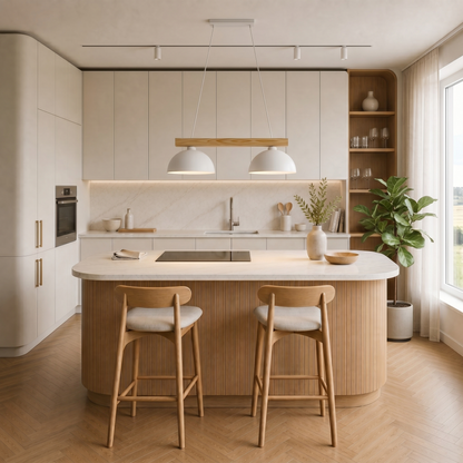 OSLO | Scandinavian Pendant Light with Natural Wood Accent | Adjustable Height for Focused Downward Illumination 0