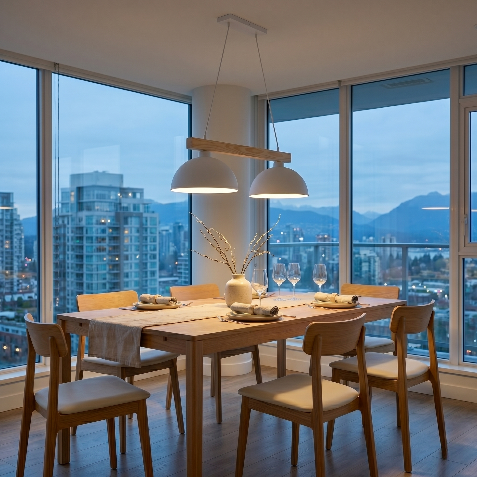 OSLO | Scandinavian Pendant Light with Natural Wood Accent | Adjustable Height for Focused Downward Illumination 2