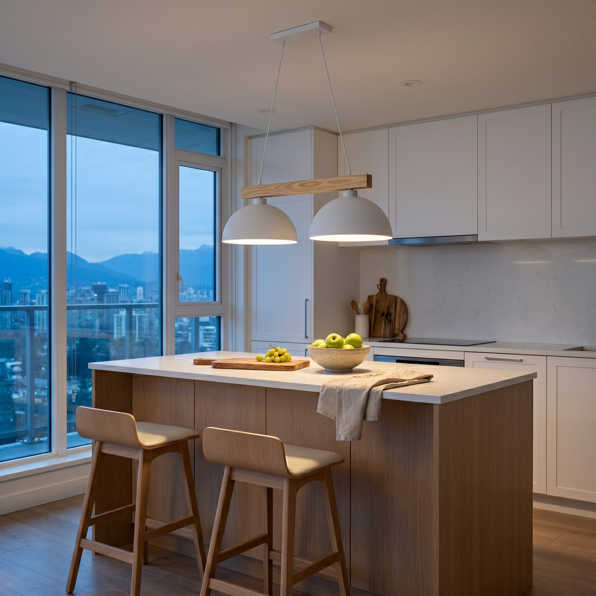 OSLO | Scandinavian Pendant Light with Natural Wood Accent | Adjustable Height for Focused Downward Illumination 4