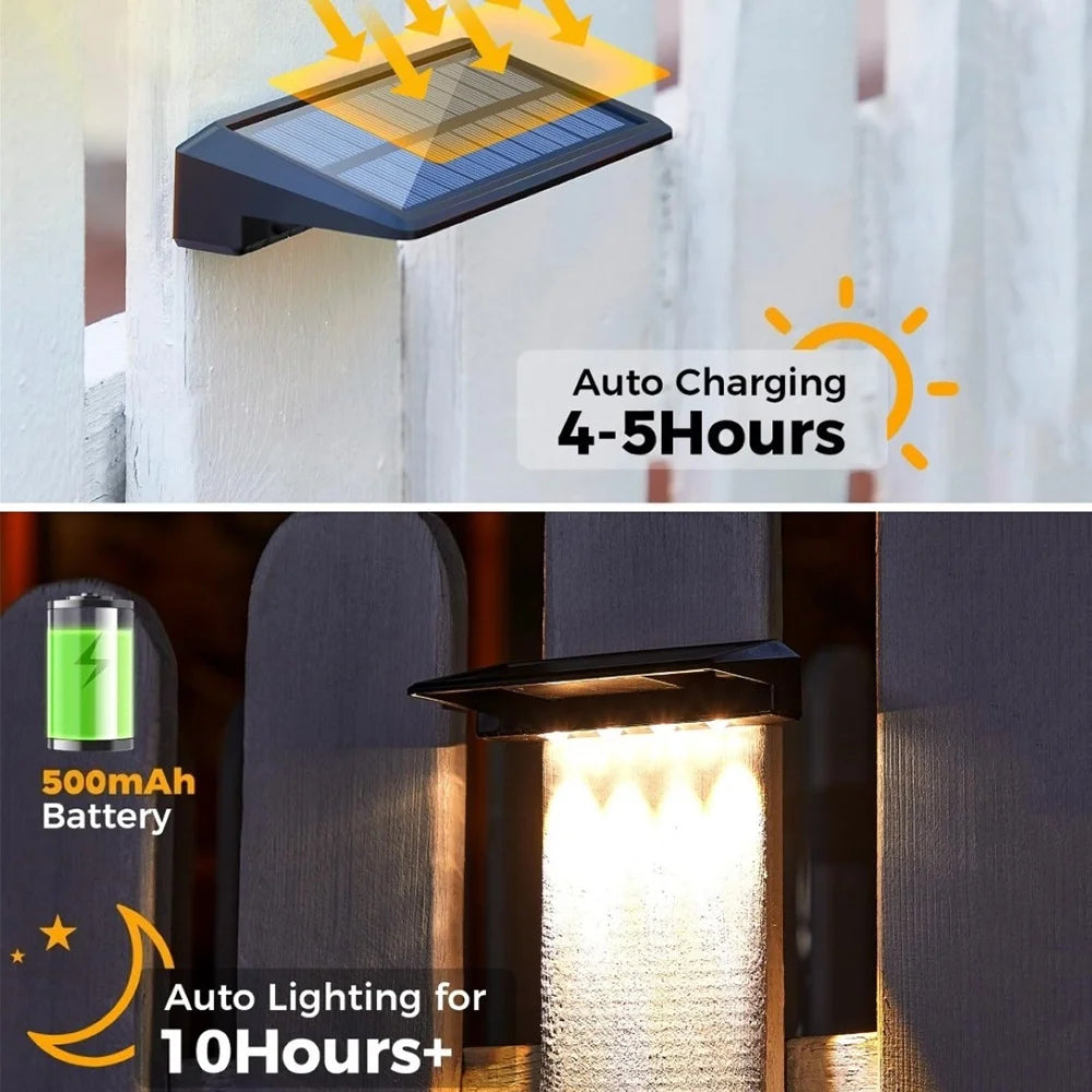 Outdoor Solar Wall Lights | Solar Powered Wall Lantern with 150 Lumen Brightness | Waterproof Design for Yard Safety 4