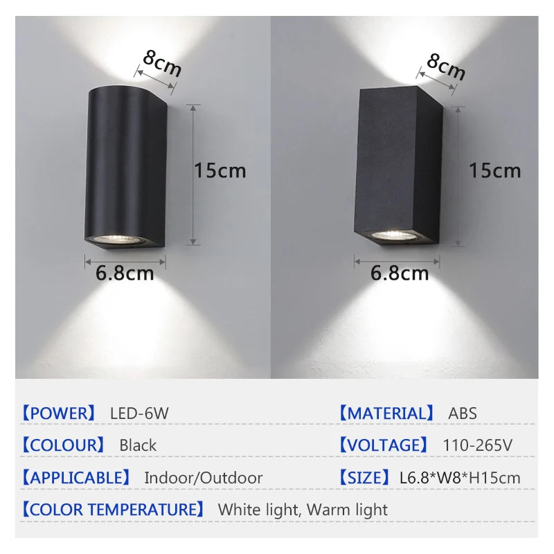 Outdoor Wall Lantern | Waterproof LED Design with Energy-Efficient 6W Light | Stylish Black Exterior Wall Light for Gardens and Porches 5