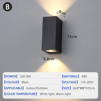 Outdoor Wall Lantern | Waterproof LED Design with Energy-Efficient 6W Light | Stylish Black Exterior Wall Light for Gardens and Porches 7