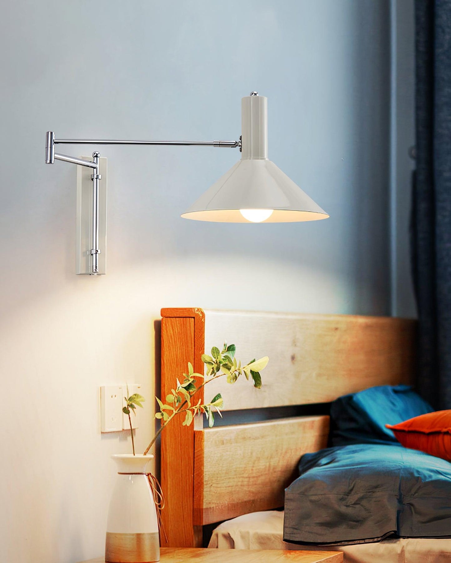 Peak Collection | Wall Lamp with 360-Degree Swivel & Adjustable Arm | Versatile Plug-In Lighting for Home Decor 4