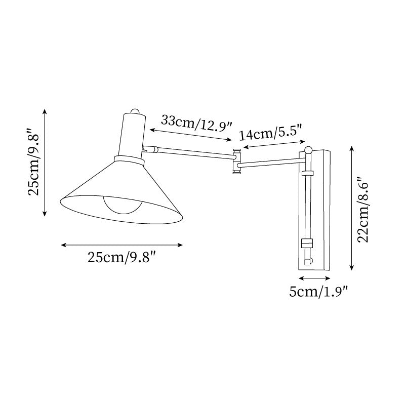 Peak Collection | Wall Lamp with 360-Degree Swivel & Adjustable Arm | Versatile Plug-In Lighting for Home Decor 5