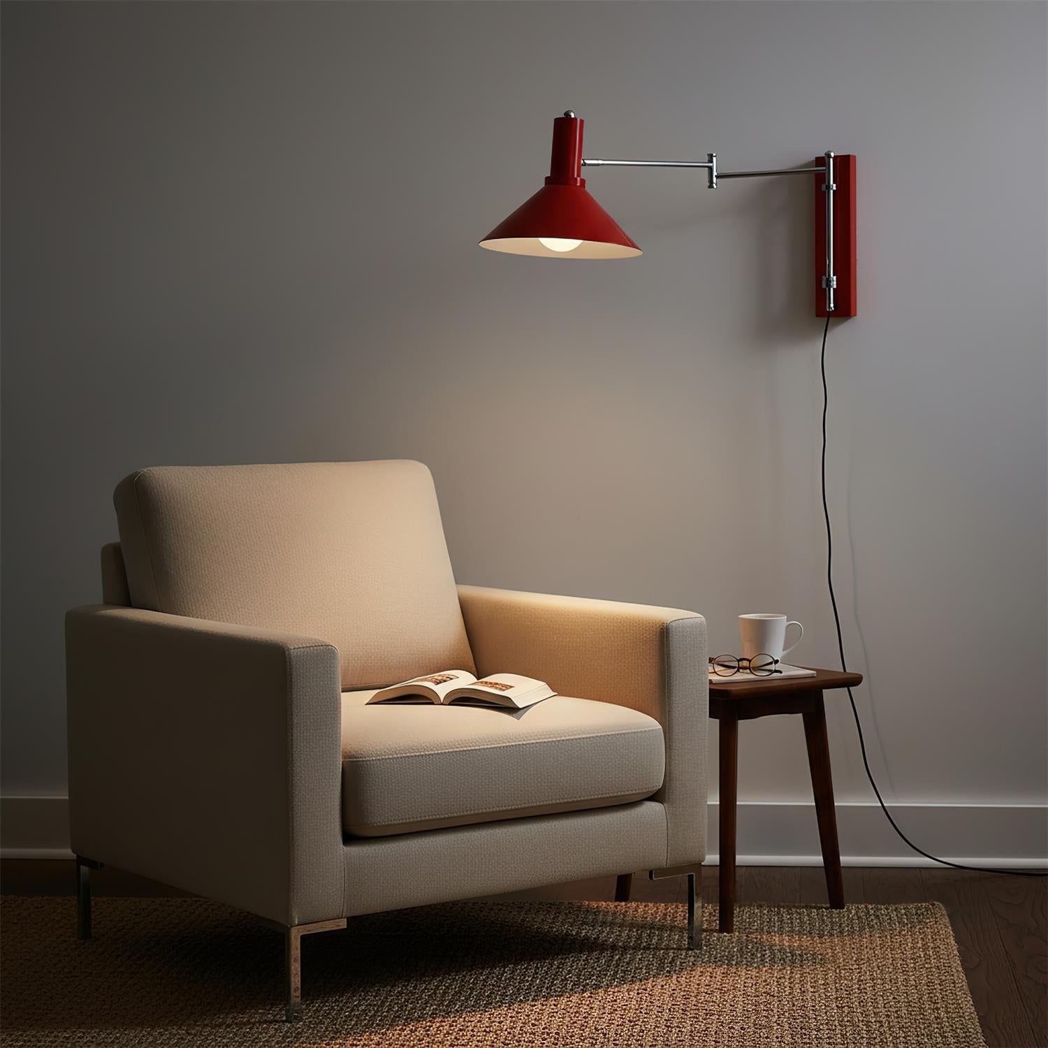 Peak Collection | Wall Lamp with 360-Degree Swivel & Adjustable Arm | Versatile Plug-In Lighting for Home Decor 6