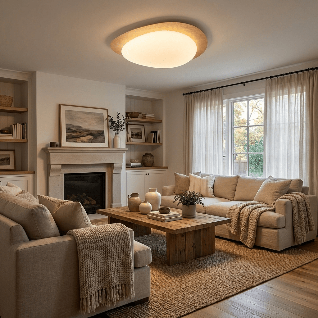 Pebble Collection | Flush Mount Ceiling Light with Adjustable Brightness | Elegant Design for Stylish Interiors 4