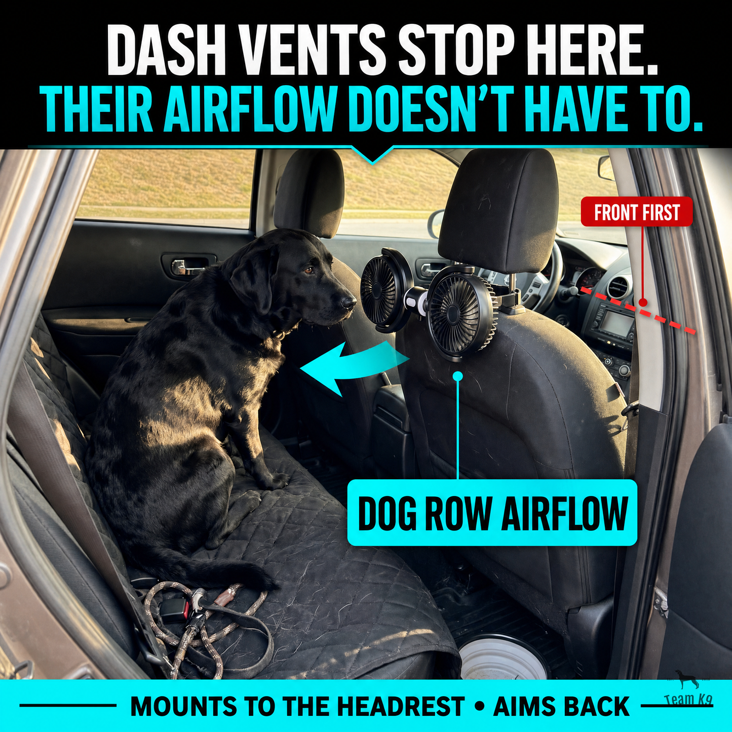 Pet Breeze | Adjustable Backseat Cooling Fan with Dual Airflow | Whisper-Quiet Design for Pet Comfort 2