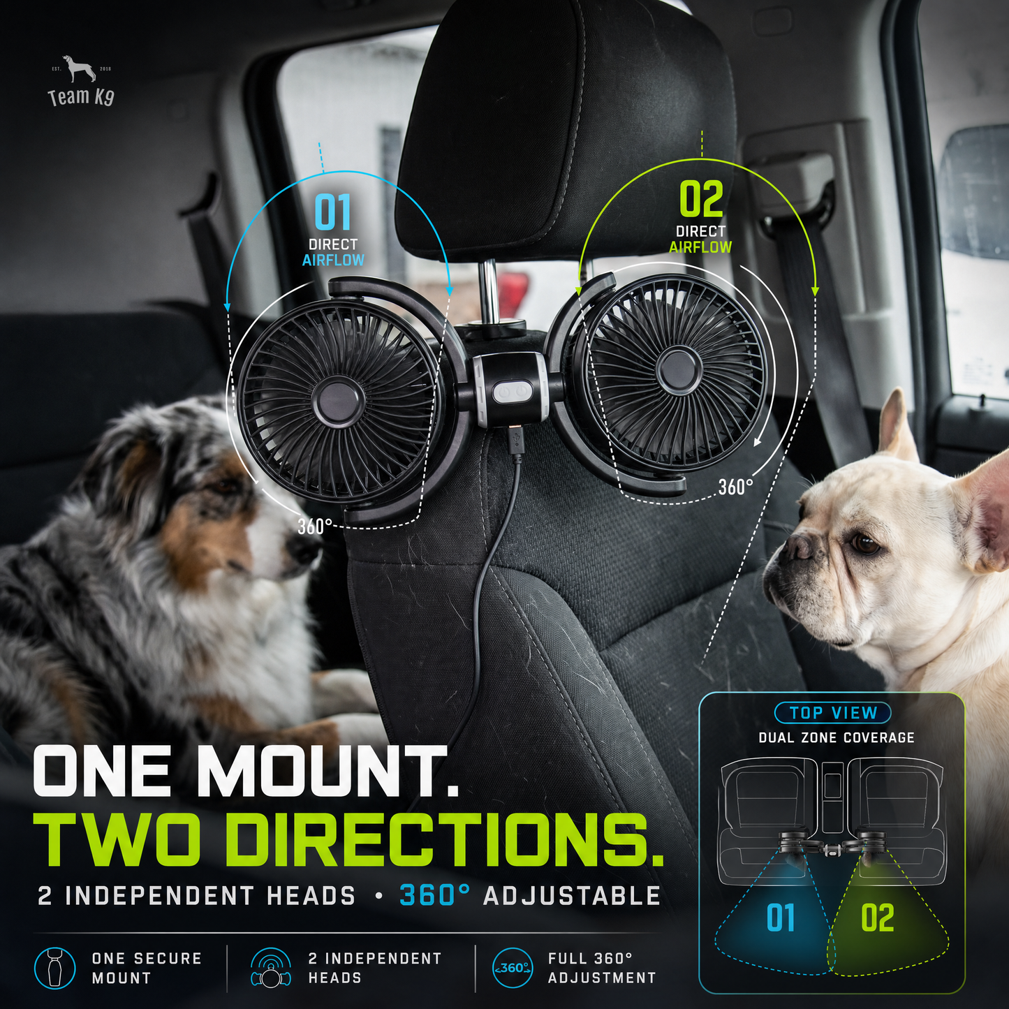 Pet Breeze | Adjustable Backseat Cooling Fan with Dual Airflow | Whisper-Quiet Design for Pet Comfort 3