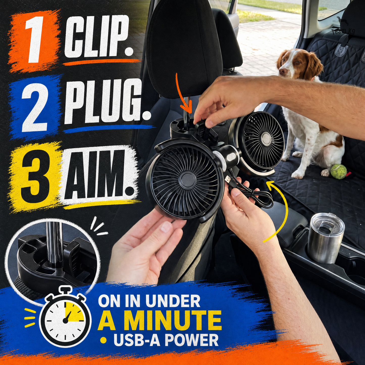 Pet Breeze | Adjustable Backseat Cooling Fan with Dual Airflow | Whisper-Quiet Design for Pet Comfort 5