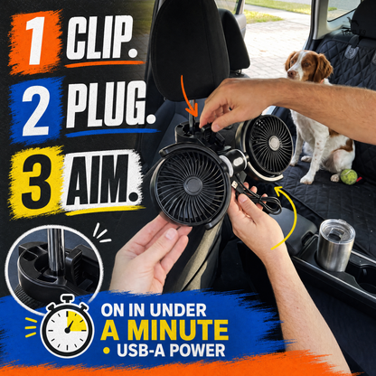 Pet Breeze | Adjustable Backseat Cooling Fan with Dual Airflow | Whisper-Quiet Design for Pet Comfort 5