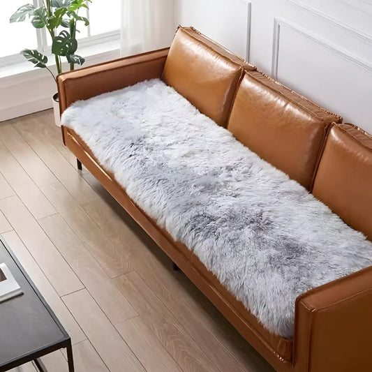 Plush Couch Cover | Faux Fur Fabric with Anti-Slip Design | Durable Protector for Pets and Kids 1