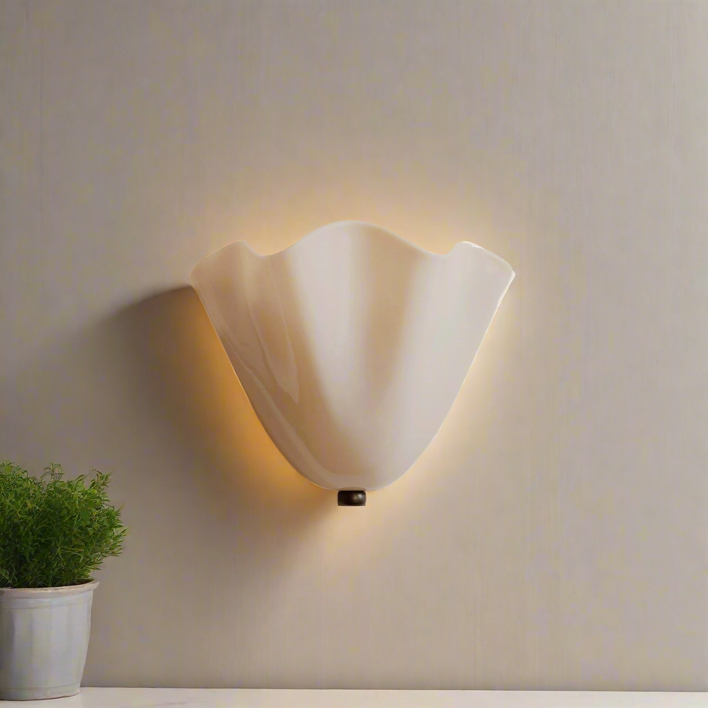 Retro Stained Glass Wall Sconce Lighting with Unique Skirt Shell Design | Ambient Wall Lamp for Cozy Home Illumination 2