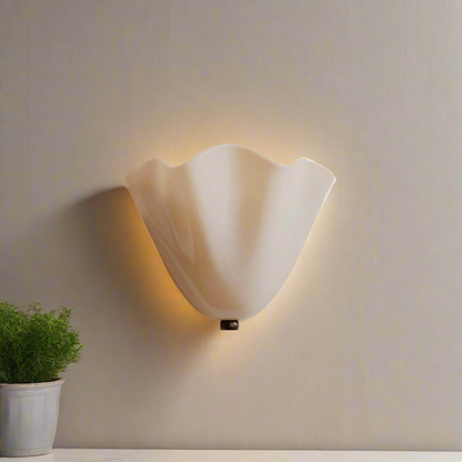 Retro Stained Glass Wall Sconce Lighting with Unique Skirt Shell Design | Ambient Wall Lamp for Cozy Home Illumination 2