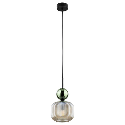 Ribbed Glass Pendant Light | Adjustable Height Decorative Fixture for Kitchen Island Lighting 0