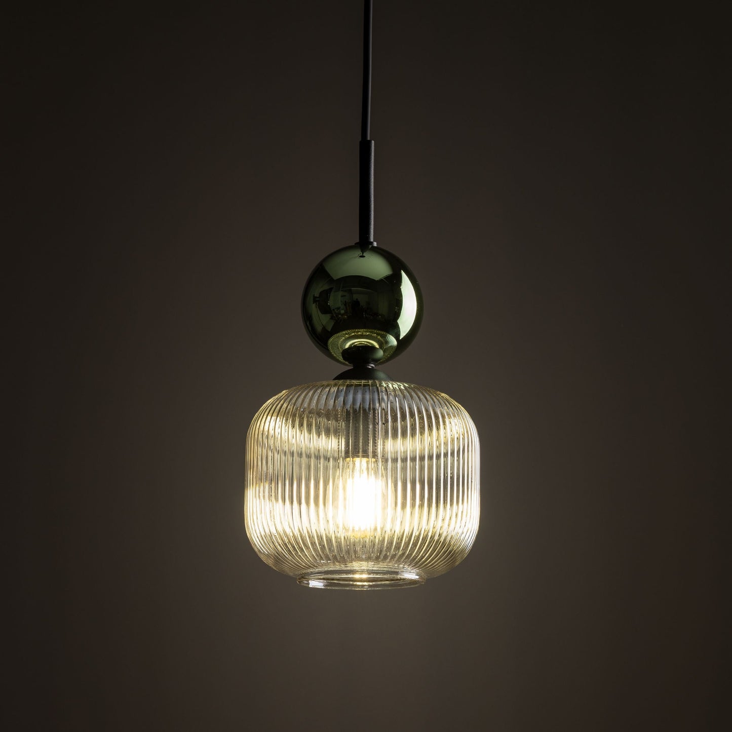 Ribbed Glass Pendant Light | Adjustable Height Decorative Fixture for Kitchen Island Lighting 3