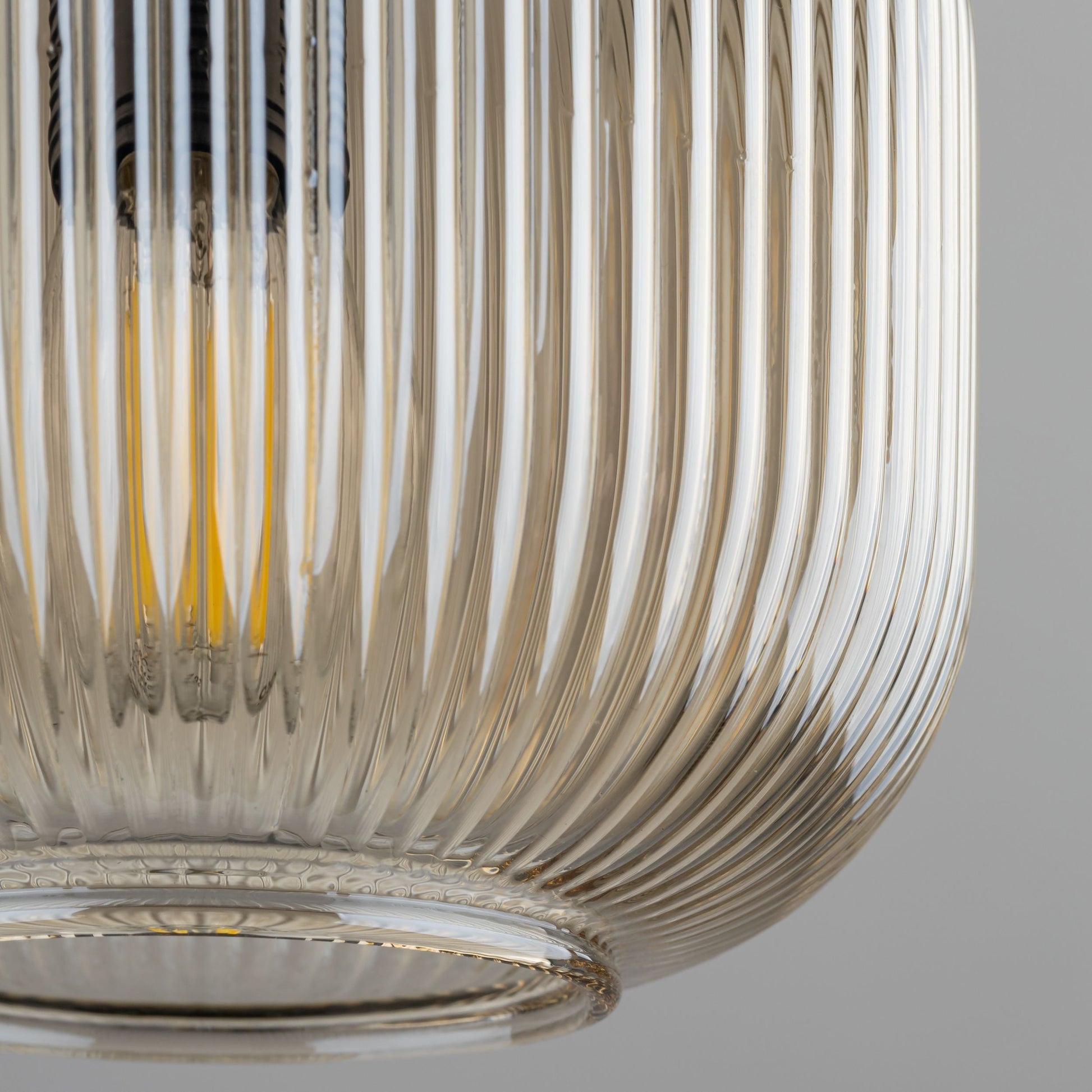 Ribbed Glass Pendant Light | Adjustable Height Decorative Fixture for Kitchen Island Lighting 5