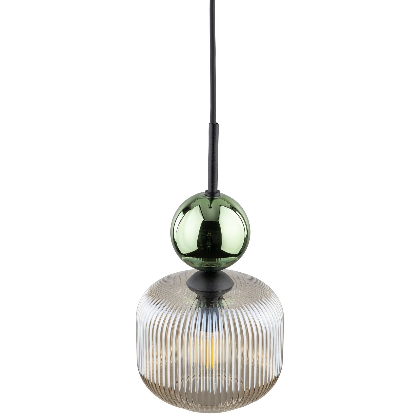 Ribbed Glass Pendant Light | Adjustable Height Decorative Fixture for Kitchen Island Lighting 6