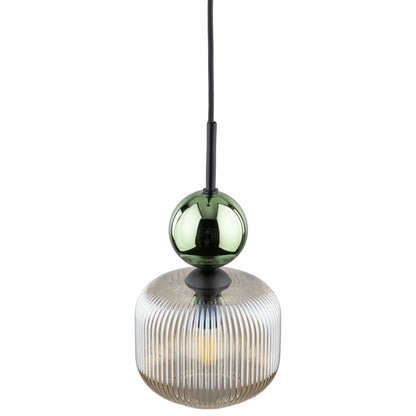 Ribbed Glass Pendant Light | Adjustable Height Decorative Fixture for Kitchen Island Lighting 6