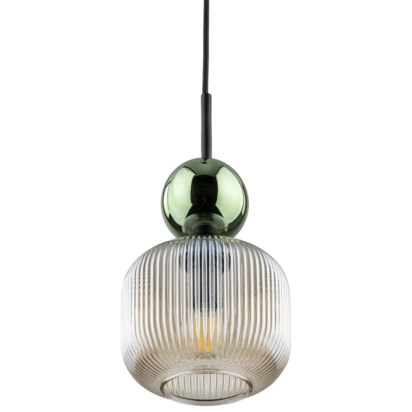 Ribbed Glass Pendant Light | Adjustable Height Decorative Fixture for Kitchen Island Lighting 7