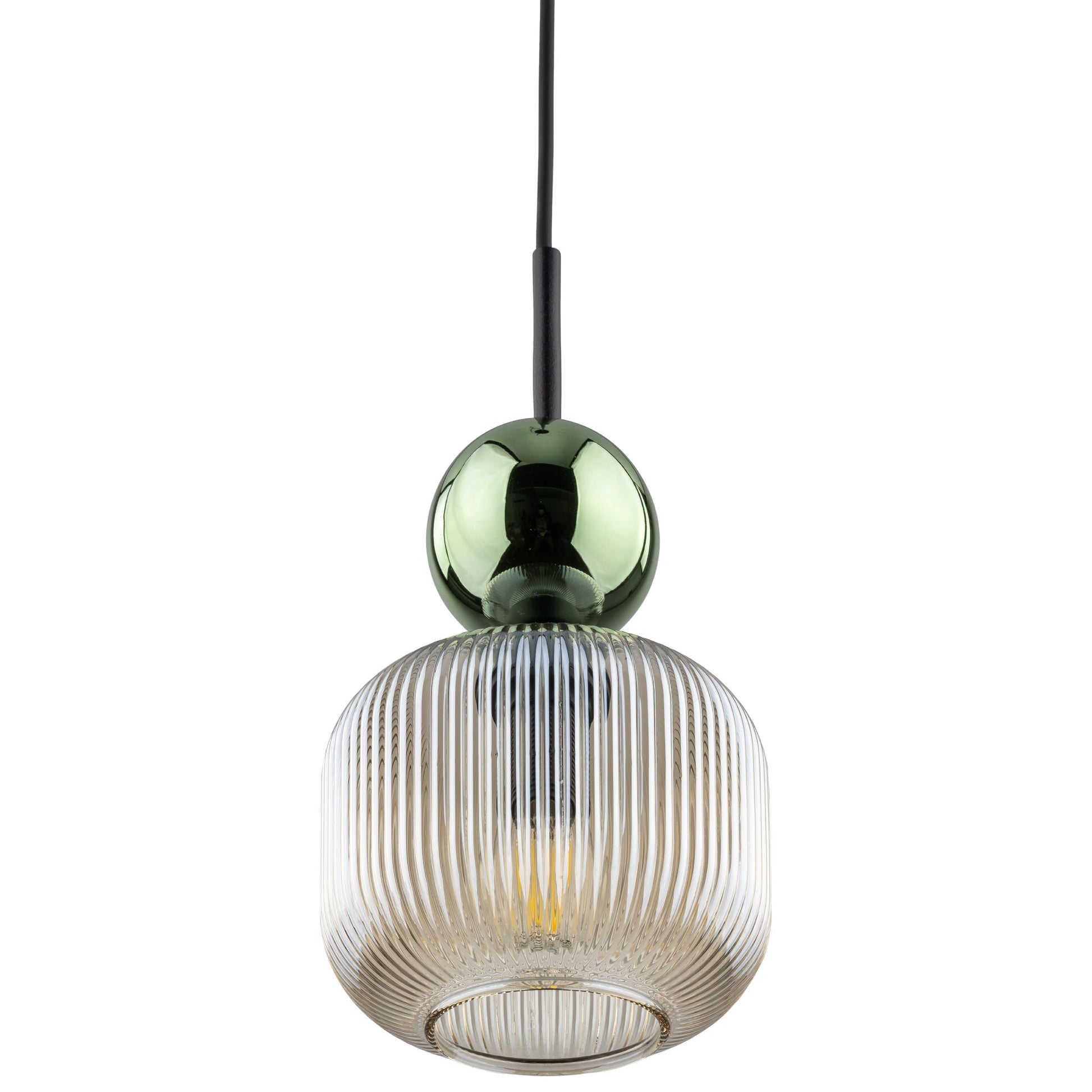 Ribbed Glass Pendant Light | Adjustable Height Decorative Fixture for Kitchen Island Lighting 7