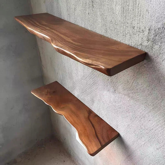 Rustic Hardwood | Floating Shelf with Live Edge Design | Unique Wall Decor for Natural Aesthetic 2
