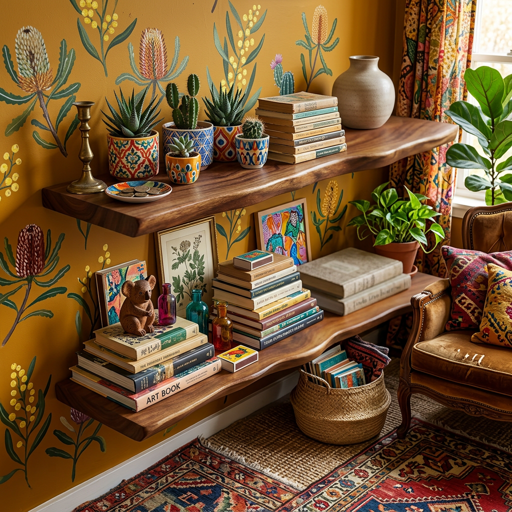 Rustic Hardwood | Floating Shelf with Live Edge Design | Unique Wall Decor for Natural Aesthetic 5