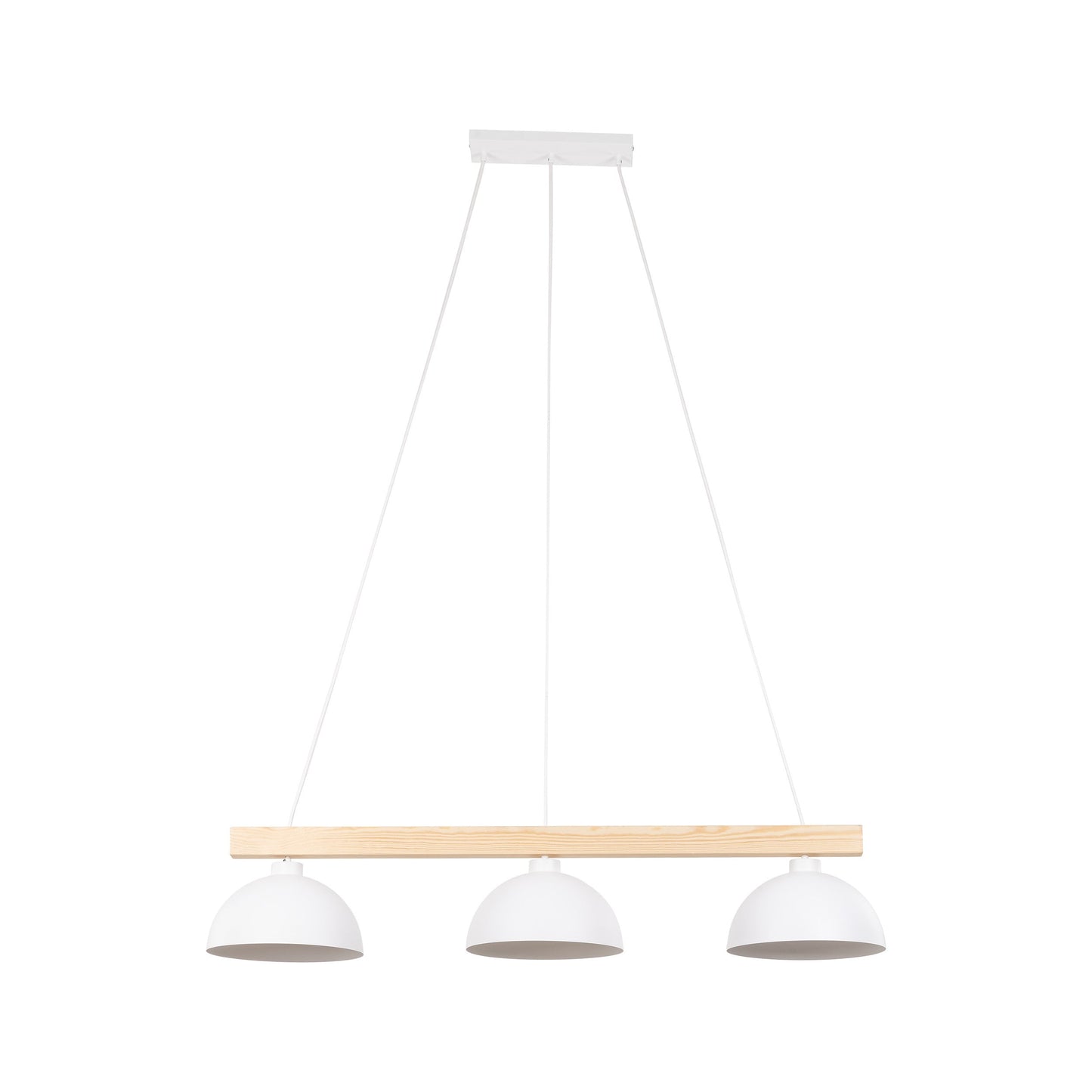 Scandinavian 3-Light Pendant Light with Natural Wood Beam | Elegant Kitchen Island Lighting for Dining Spaces 1