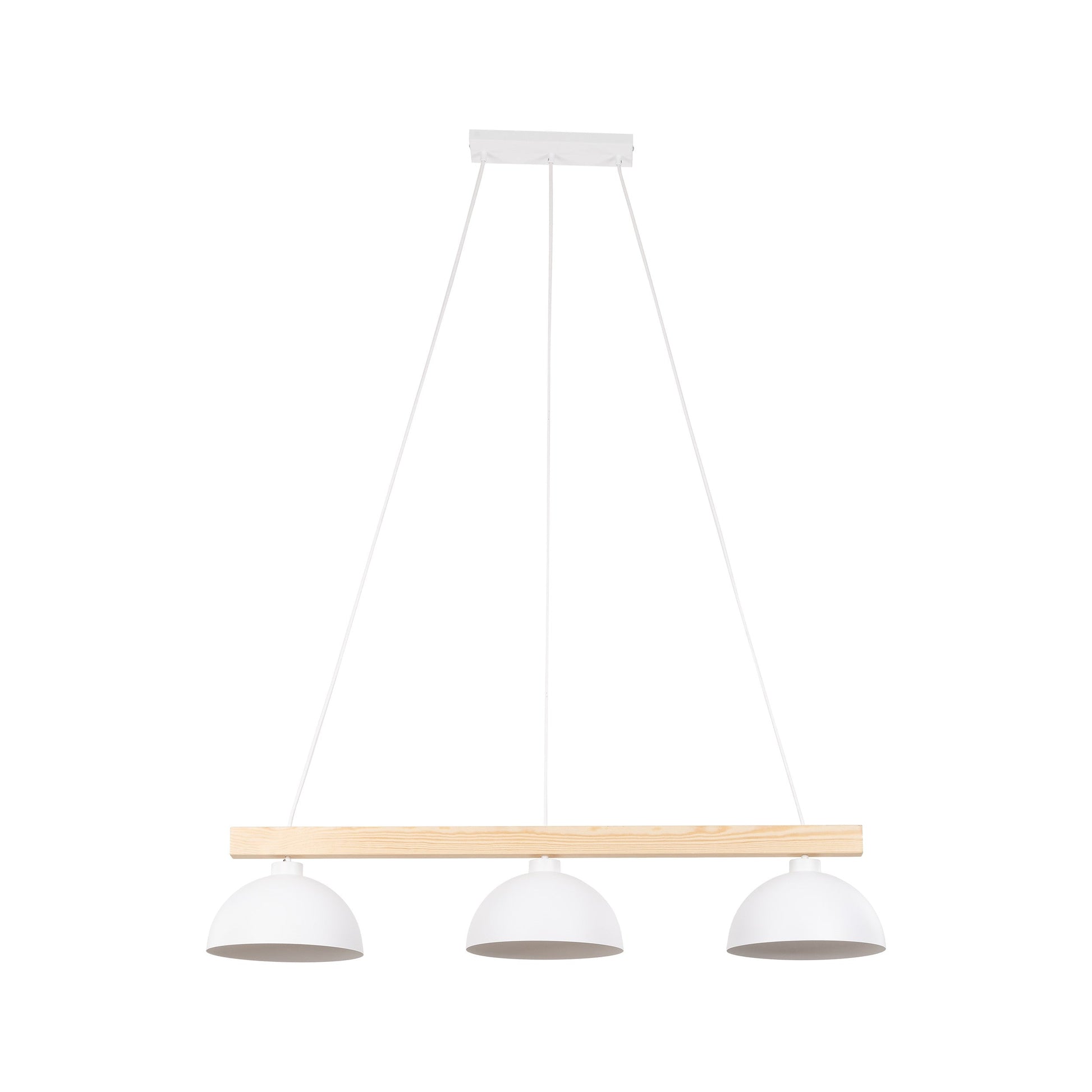 Scandinavian 3-Light Pendant Light with Natural Wood Beam | Elegant Kitchen Island Lighting for Dining Spaces 1