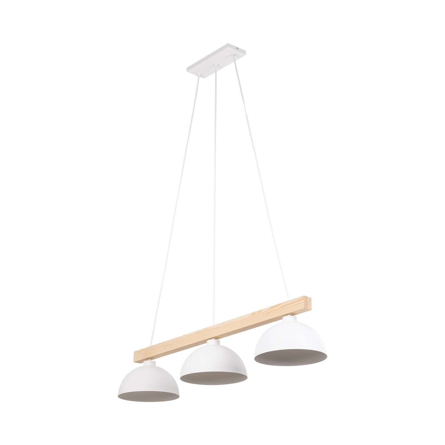 Scandinavian 3-Light Pendant Light with Natural Wood Beam | Elegant Kitchen Island Lighting for Dining Spaces 3