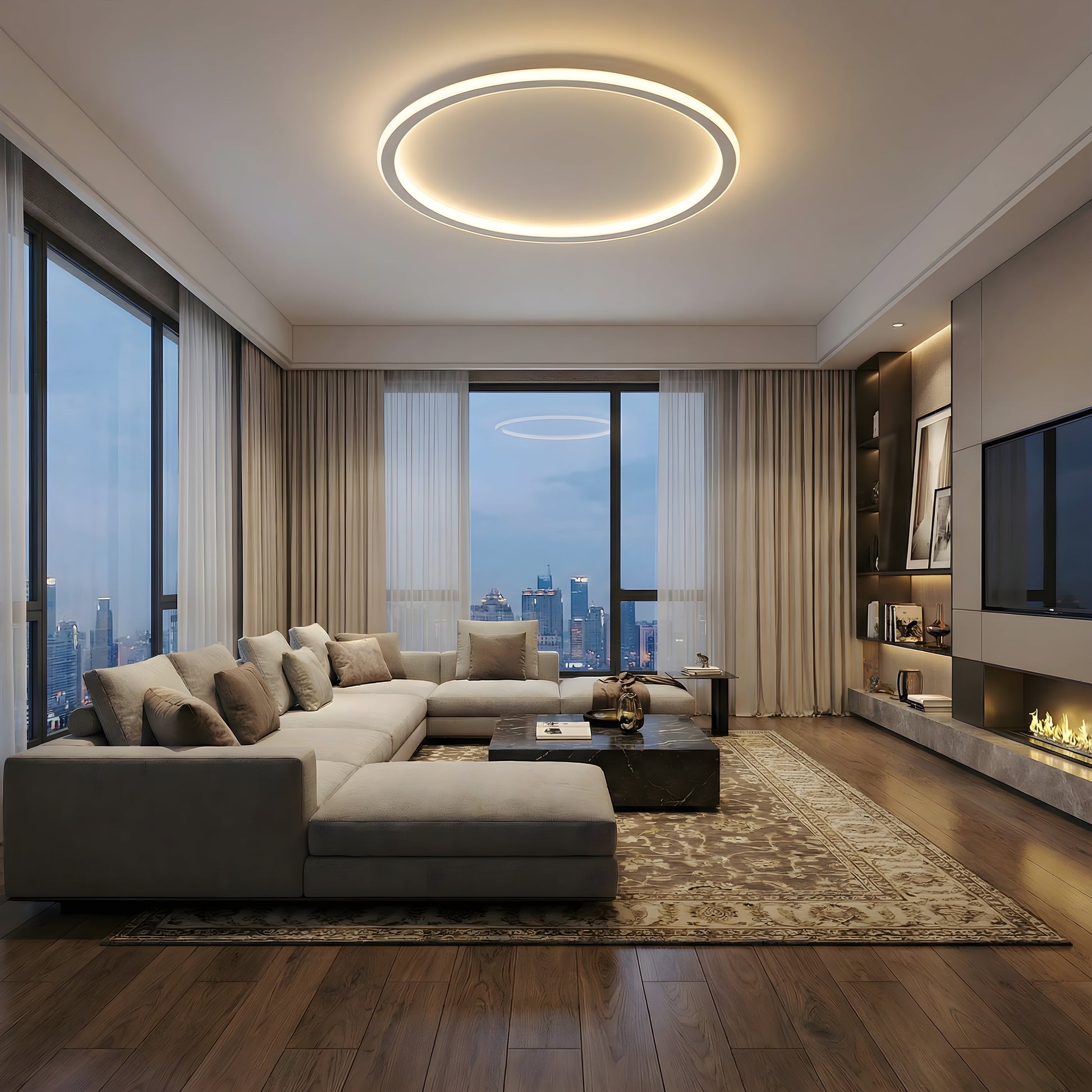 Scandinavian Round LED Ceiling Light | Integrated LED & Flush Mount Design for Modern Interiors 4