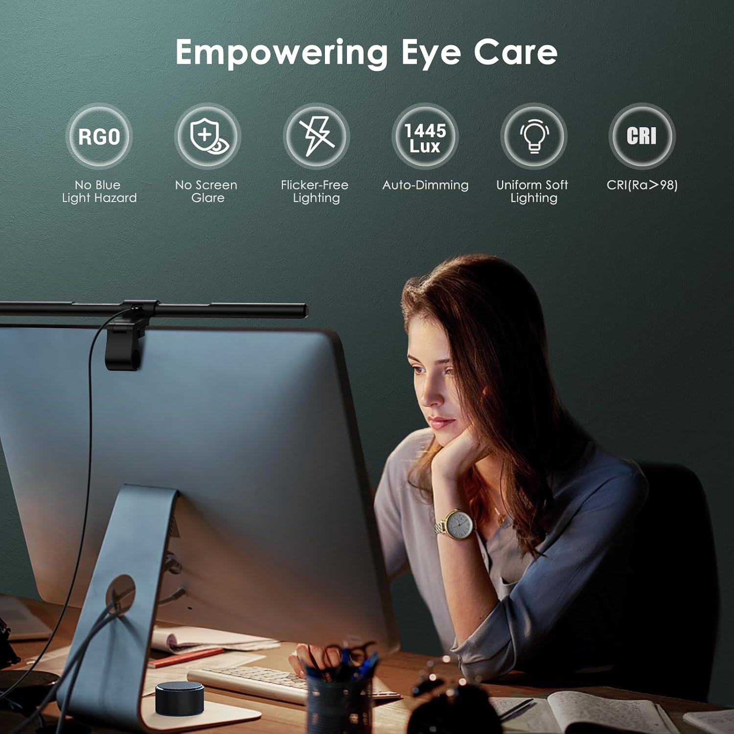 ScreenLinear PRO+ | Monitor Light Bar with Auto-Dimming & Remote Control | Eye-Care Design for Comfortable Viewing 4