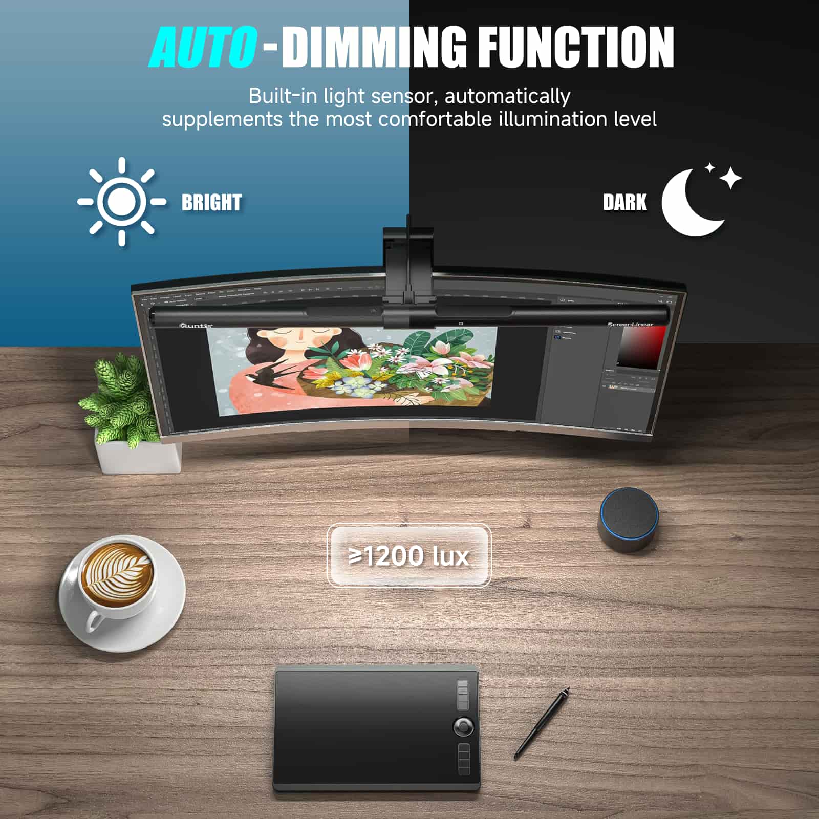 ScreenLinear PRO+ | Monitor Light Bar with Auto-Dimming & Remote Control | Eye-Care Design for Comfortable Viewing 6