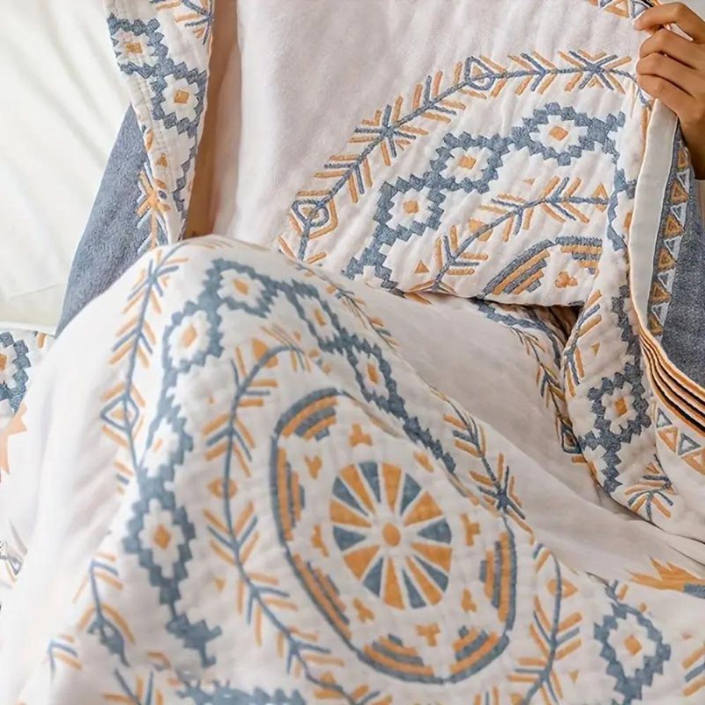 Serene Mandala | Cotton Throw Blanket with Bohemian Design | Stylish Comfort for Home Décor 1