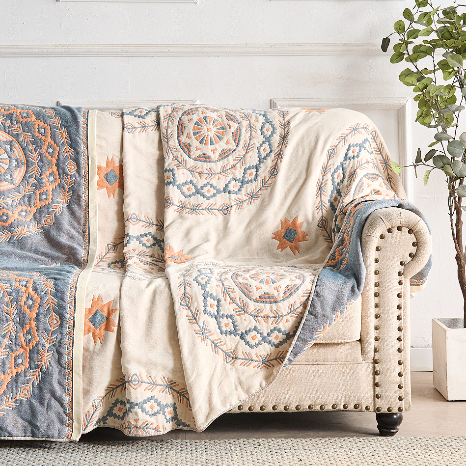 Serene Mandala | Cotton Throw Blanket with Bohemian Design | Stylish Comfort for Home Décor 5
